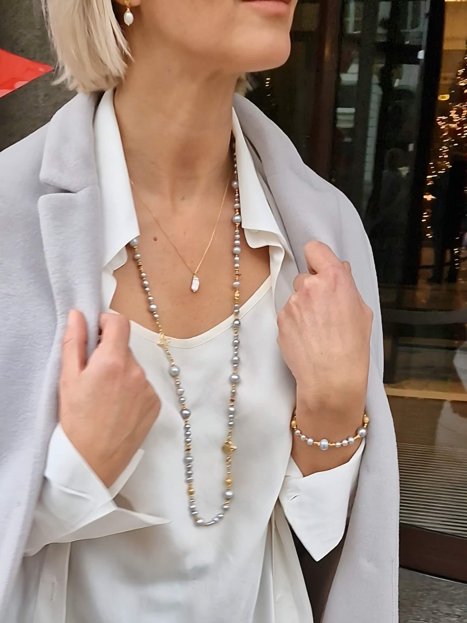 Bransoletka z Szarych Pereł