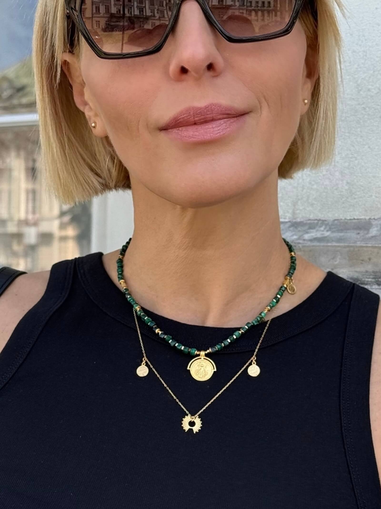 Łańcuszek Pozłacany ze słoneczkiem