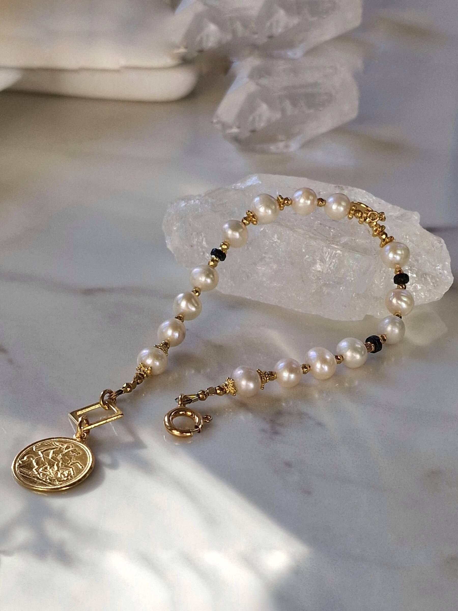 Bransoletka z Pereł z Turmalinem