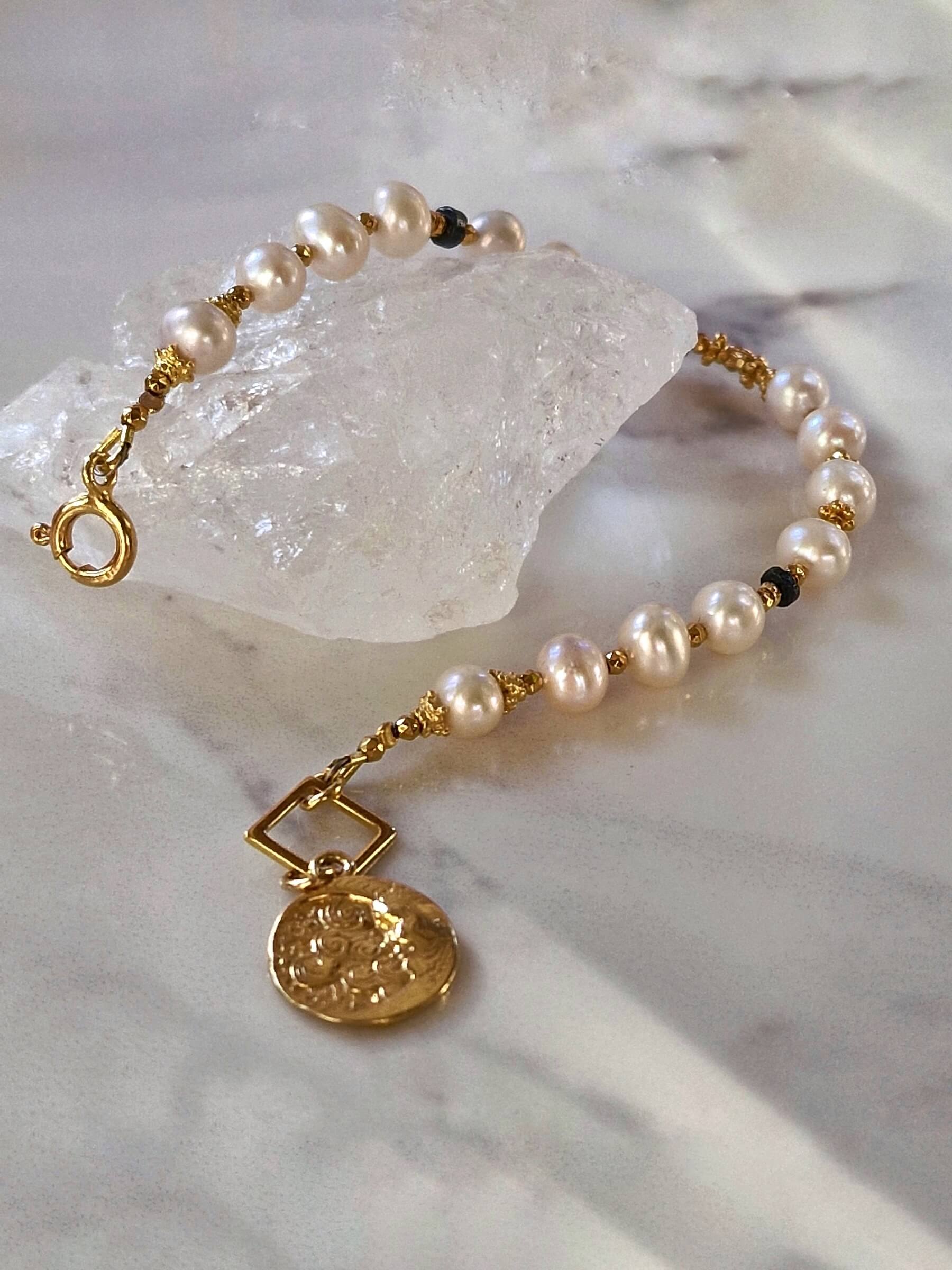 Bransoletka z Pereł z Turmalinem