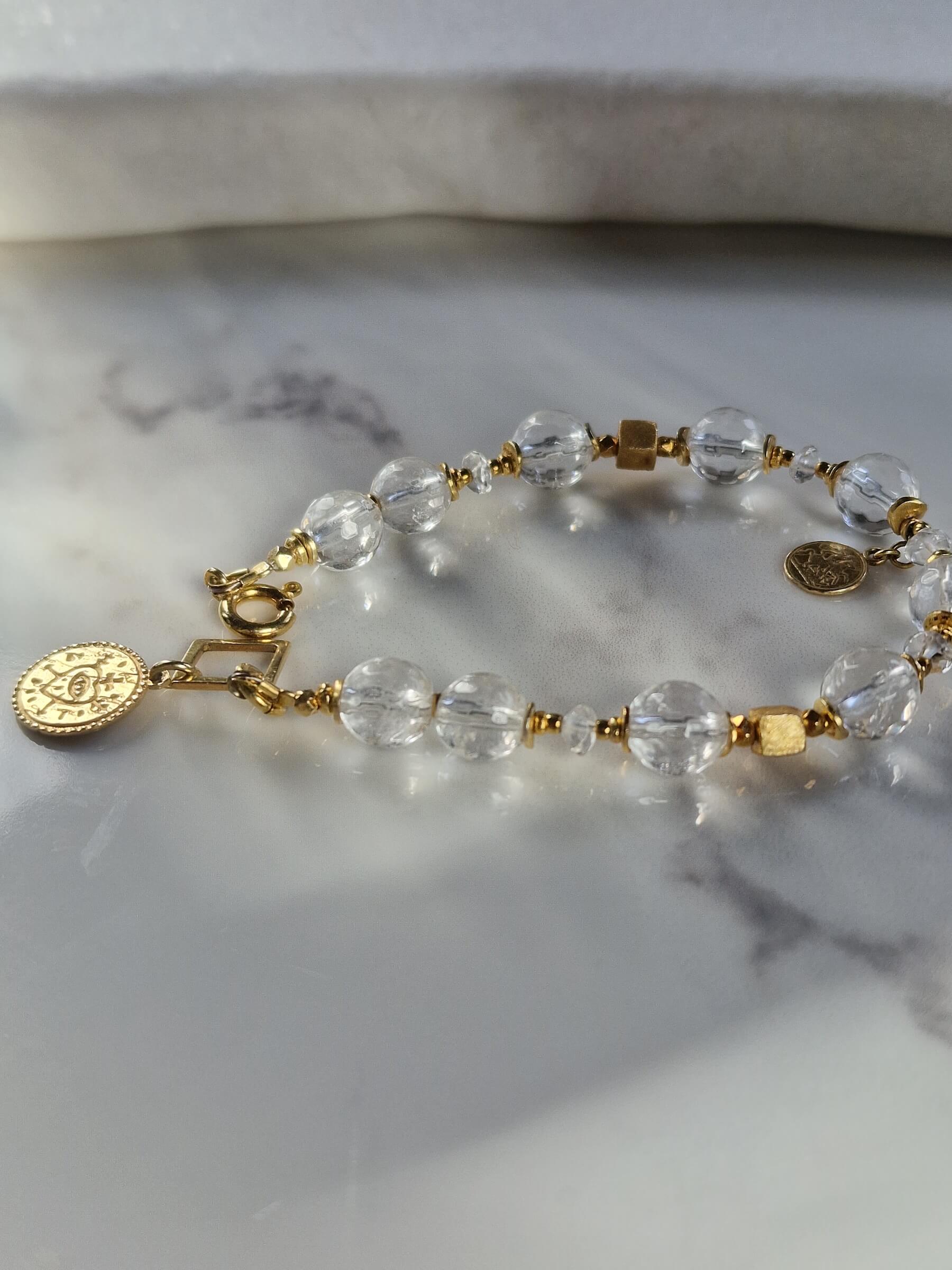 Bransoletka z Okrągłych Kryształów Górskich