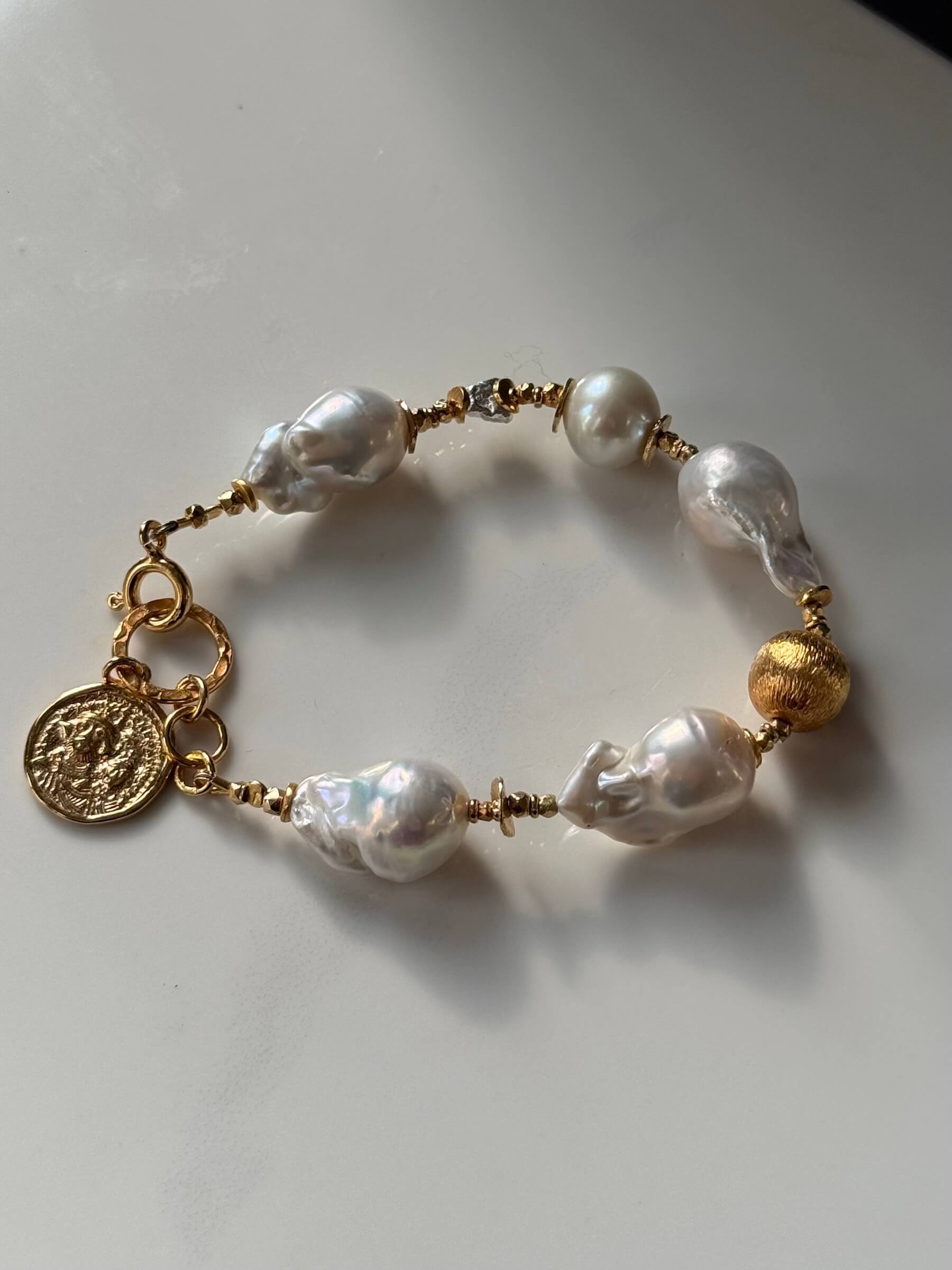 Bransoletka z Białych Pereł Barokowych