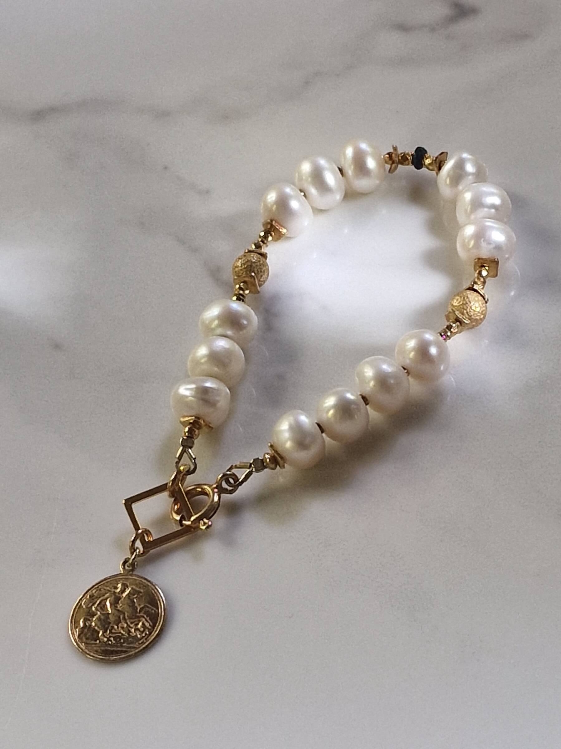 Donut-Shaped Pearl Bracelet