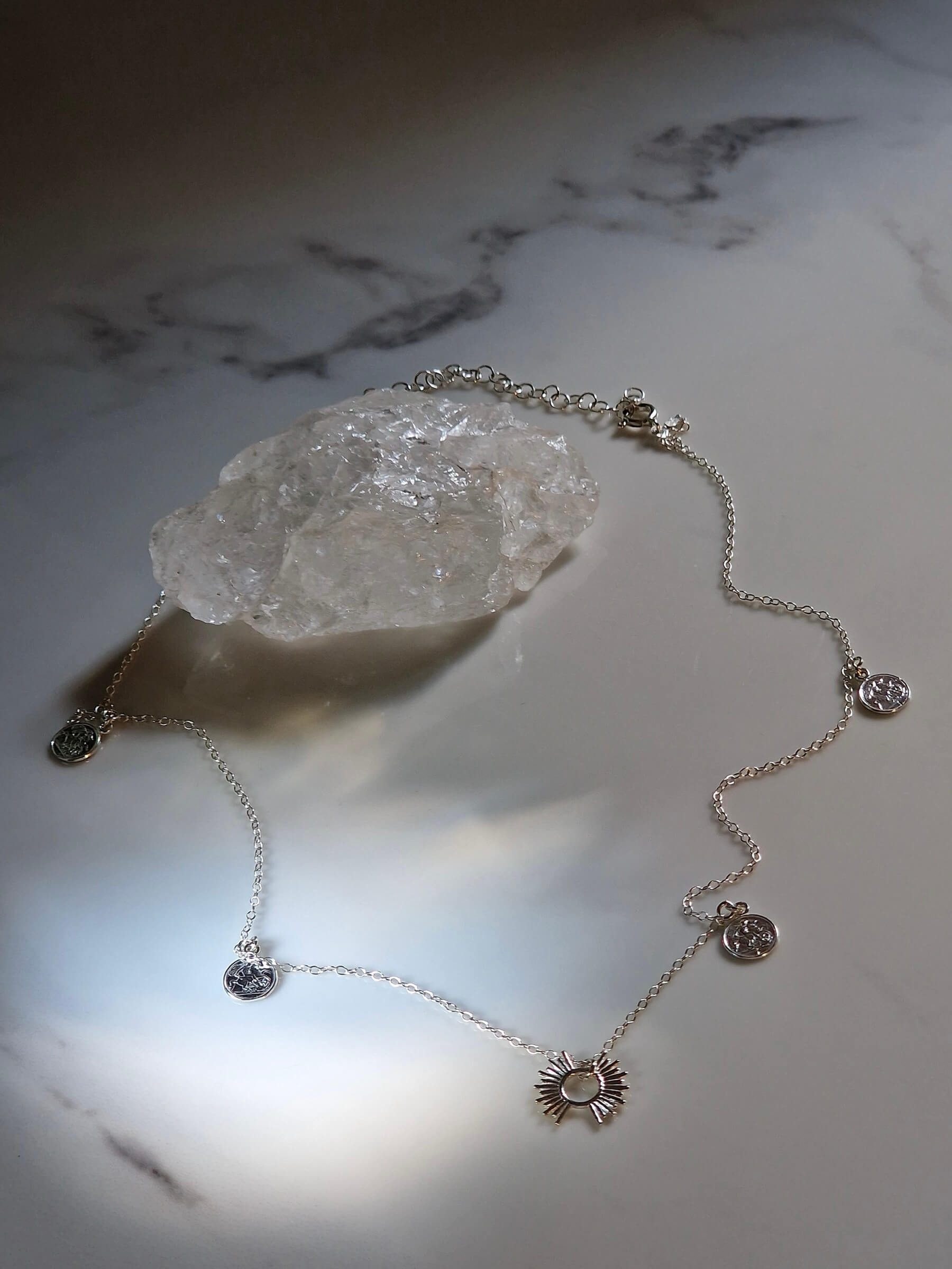 Łańcuszek srebrny ze słoneczkiem
