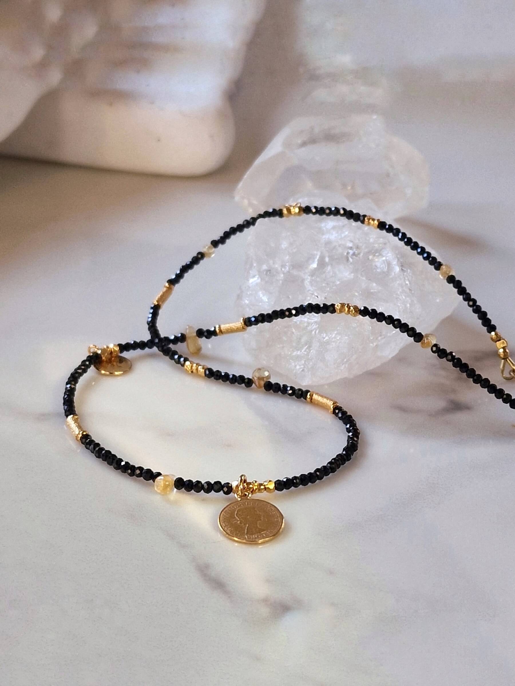 Black Spinel Necklace Set