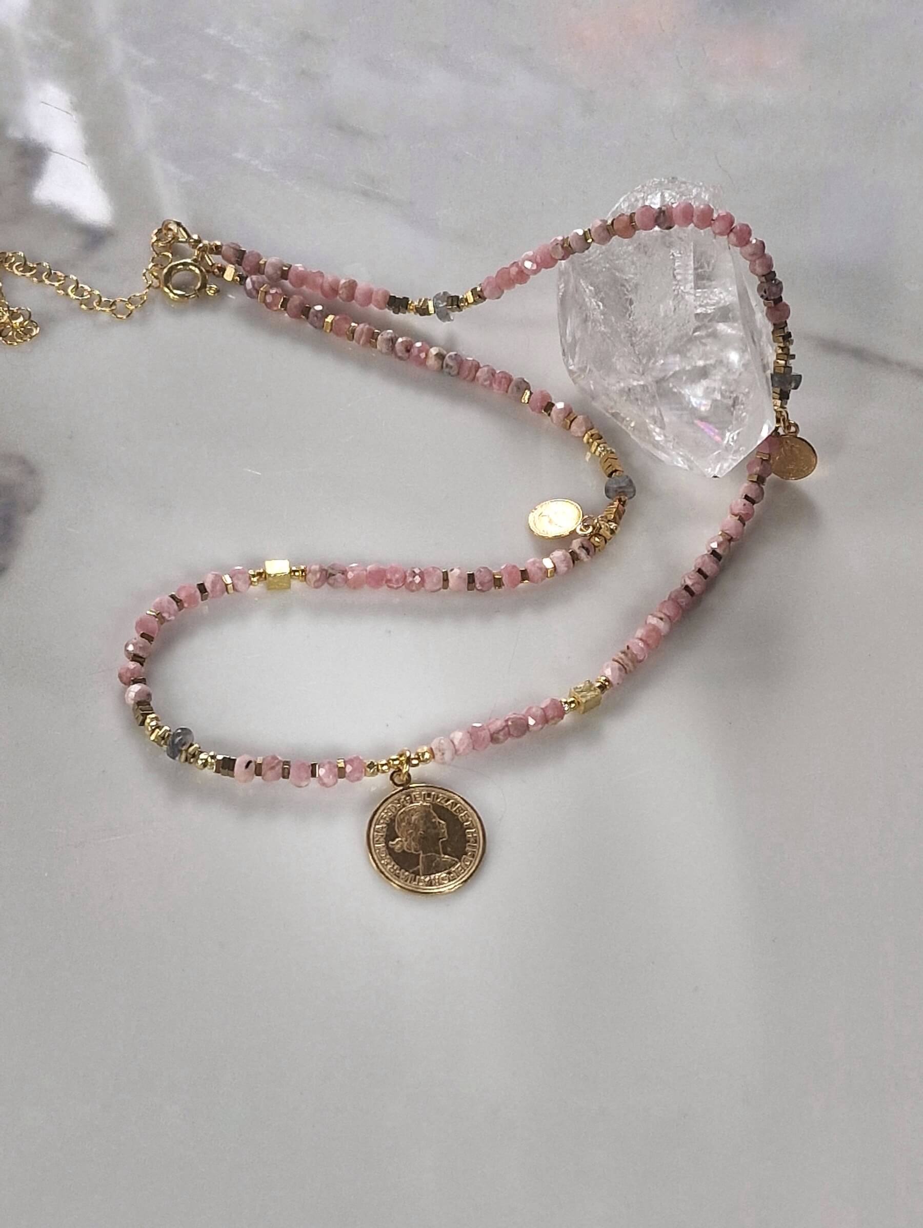 Naszyjnik Róża z Zawieszką - Moneta