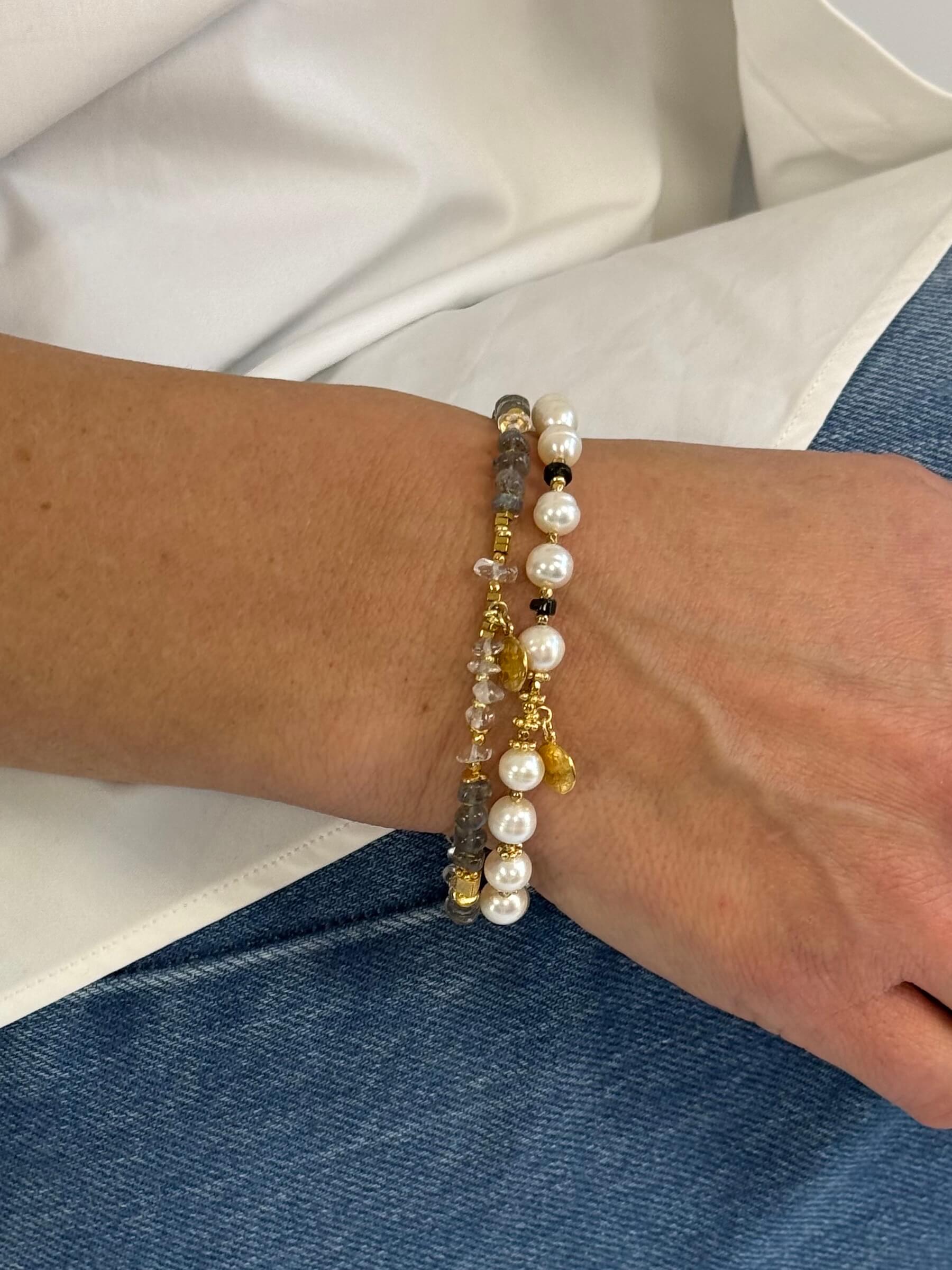 Bransoletka z Pereł z Turmalinem