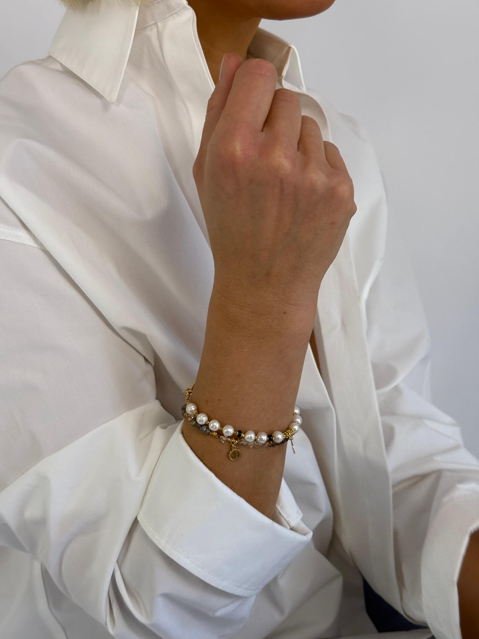 Bransoletka z Pereł z Turmalinem