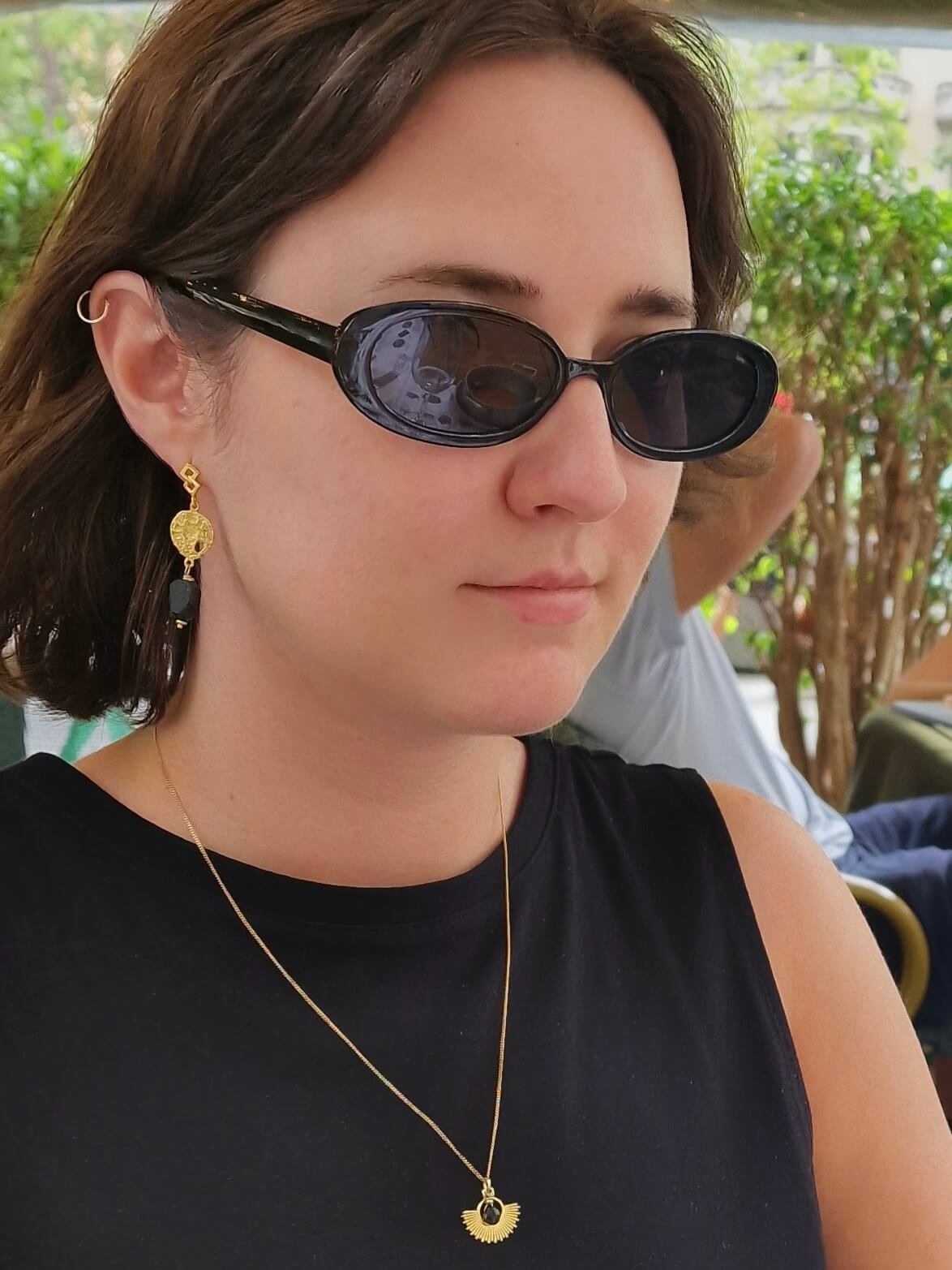 Kolczyki z czarnym turmalinem