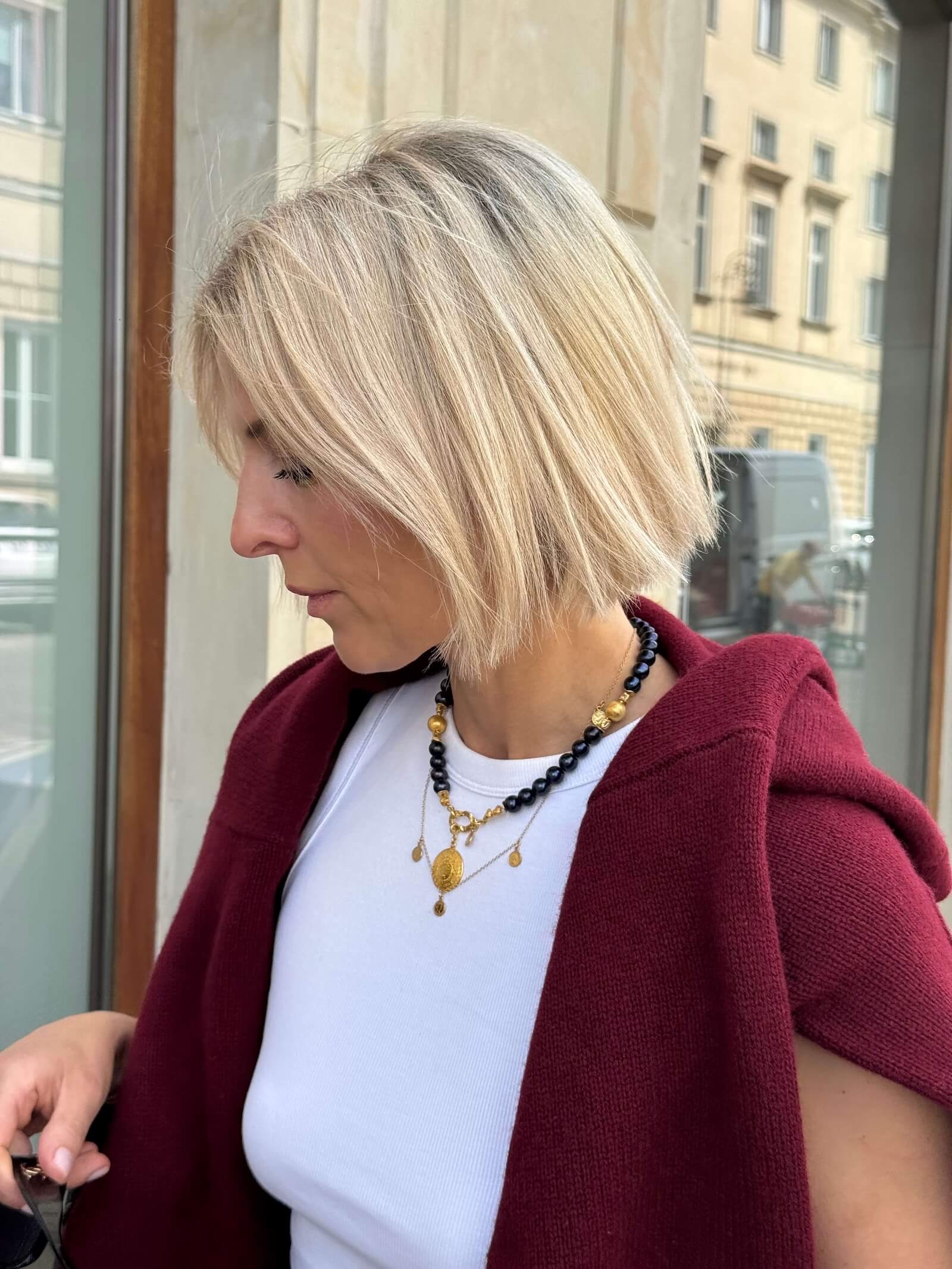 Choker z Czarnych Pereł z Dopinaną Zawieszką