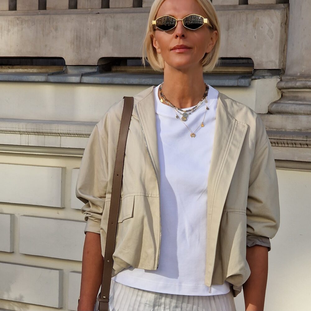 Naszyjnik z Labradorytów i kryształów górskich