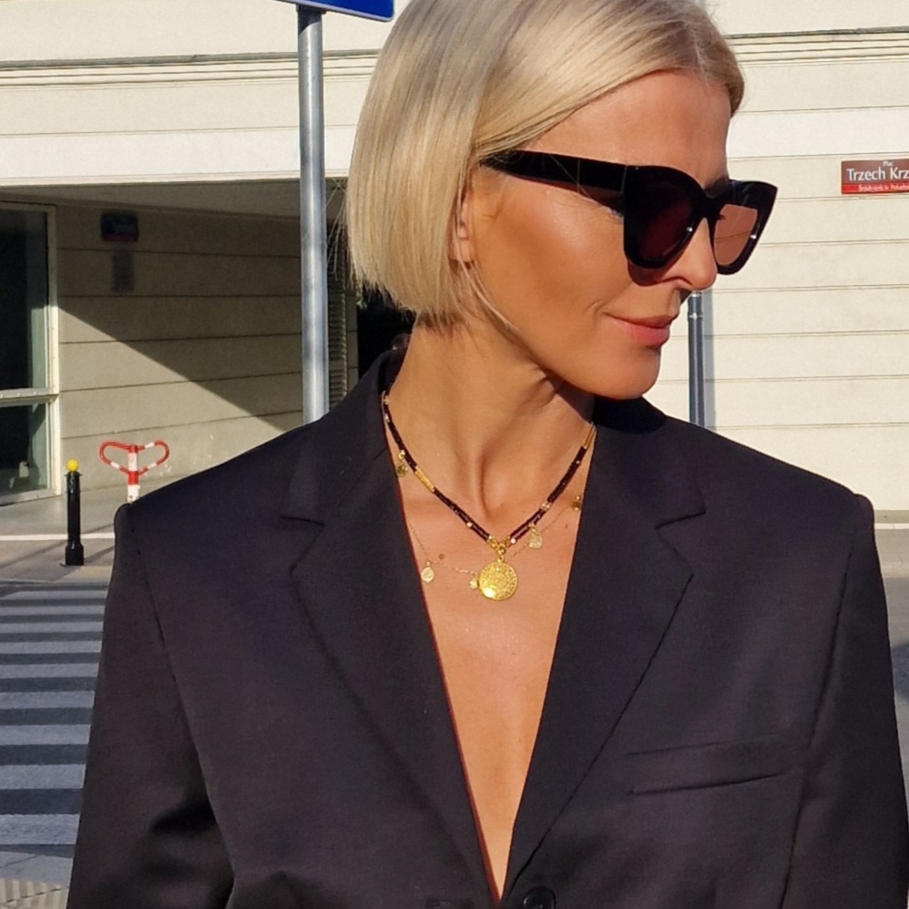 Naszyjnik Podwójny Czarno Złoty z Monetą Azteków - obrazek 8