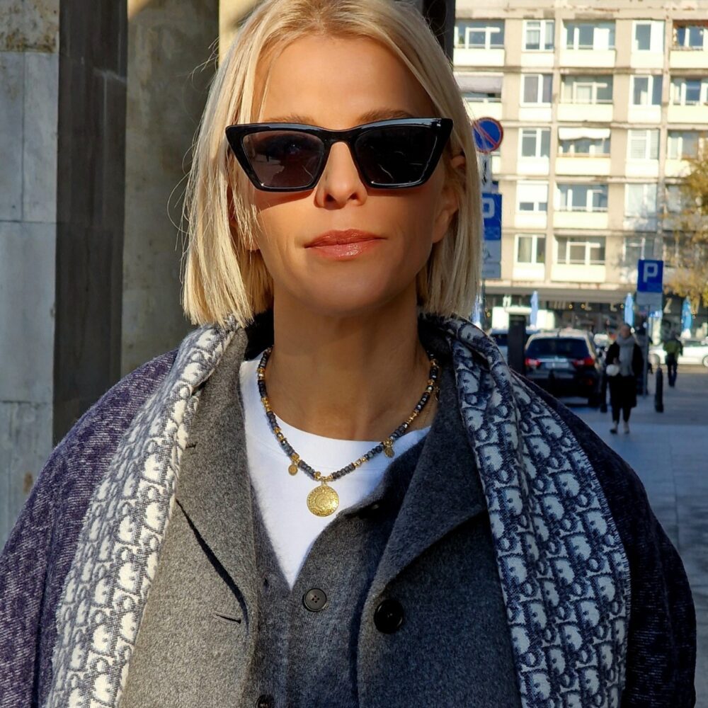 Naszyjnik Labradoryt z Monetą Azteków