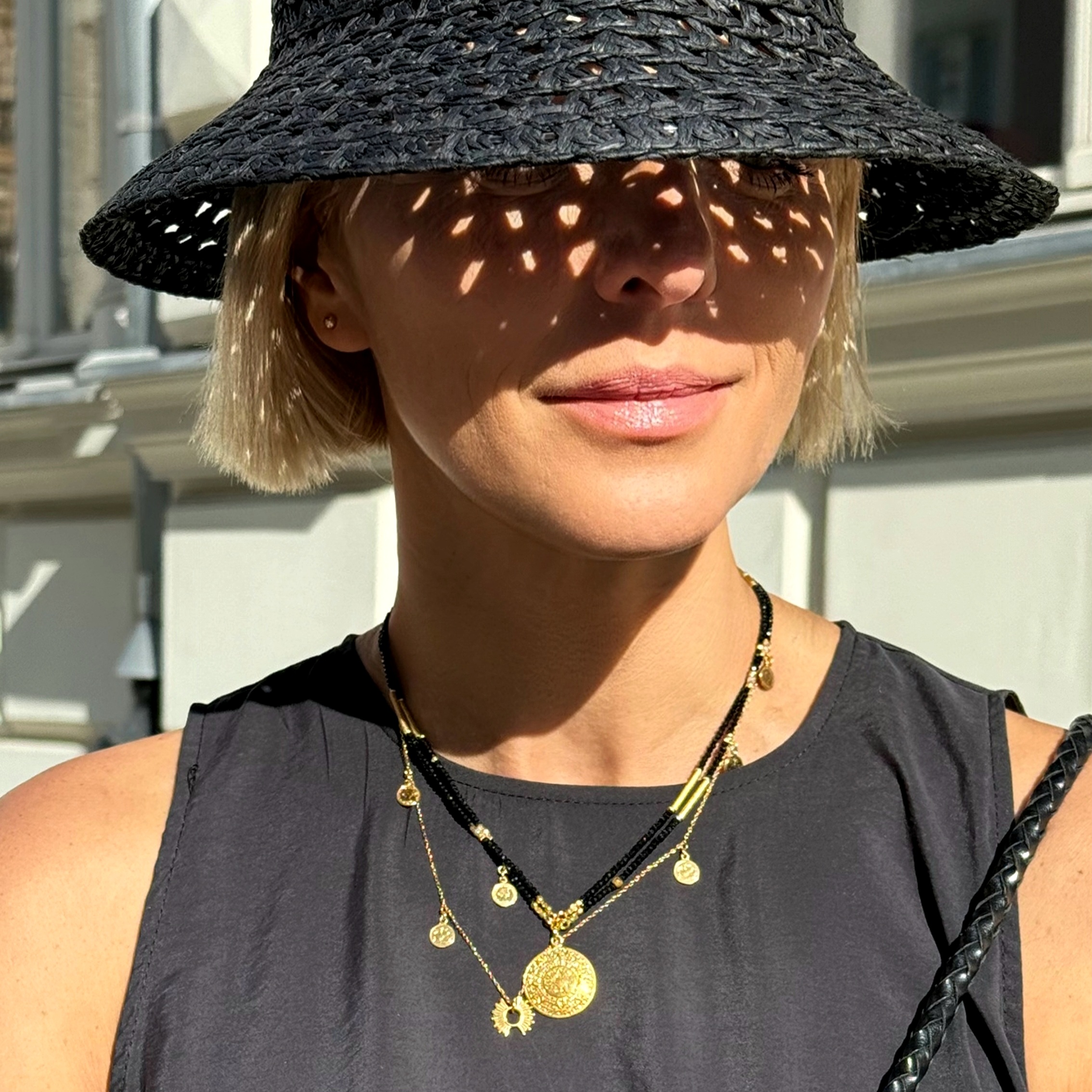 Naszyjnik Podwójny Czarno Złoty z Monetą Azteków - obrazek 12