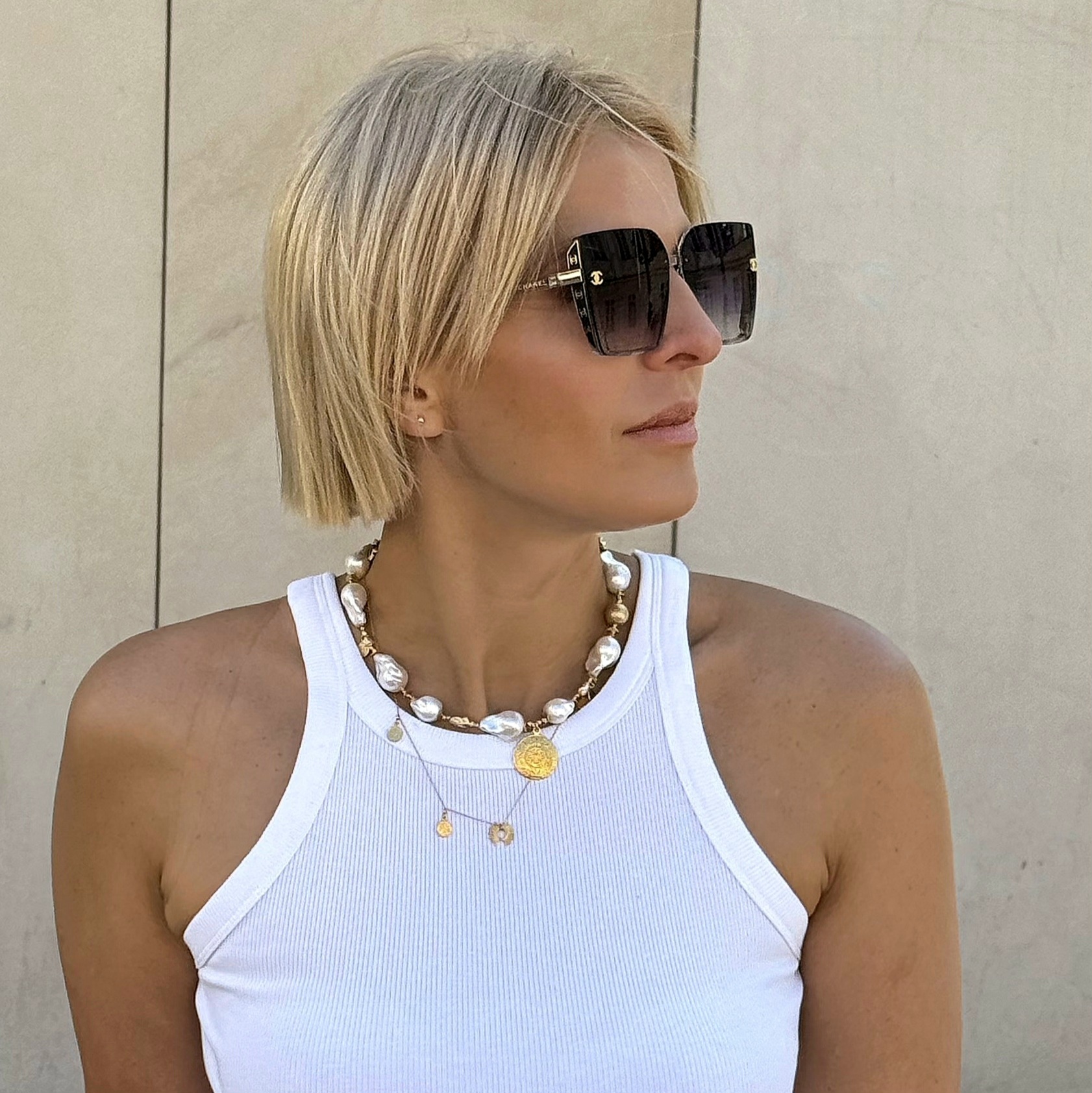 Naszyjnik z białych pereł barokowych - obrazek 8