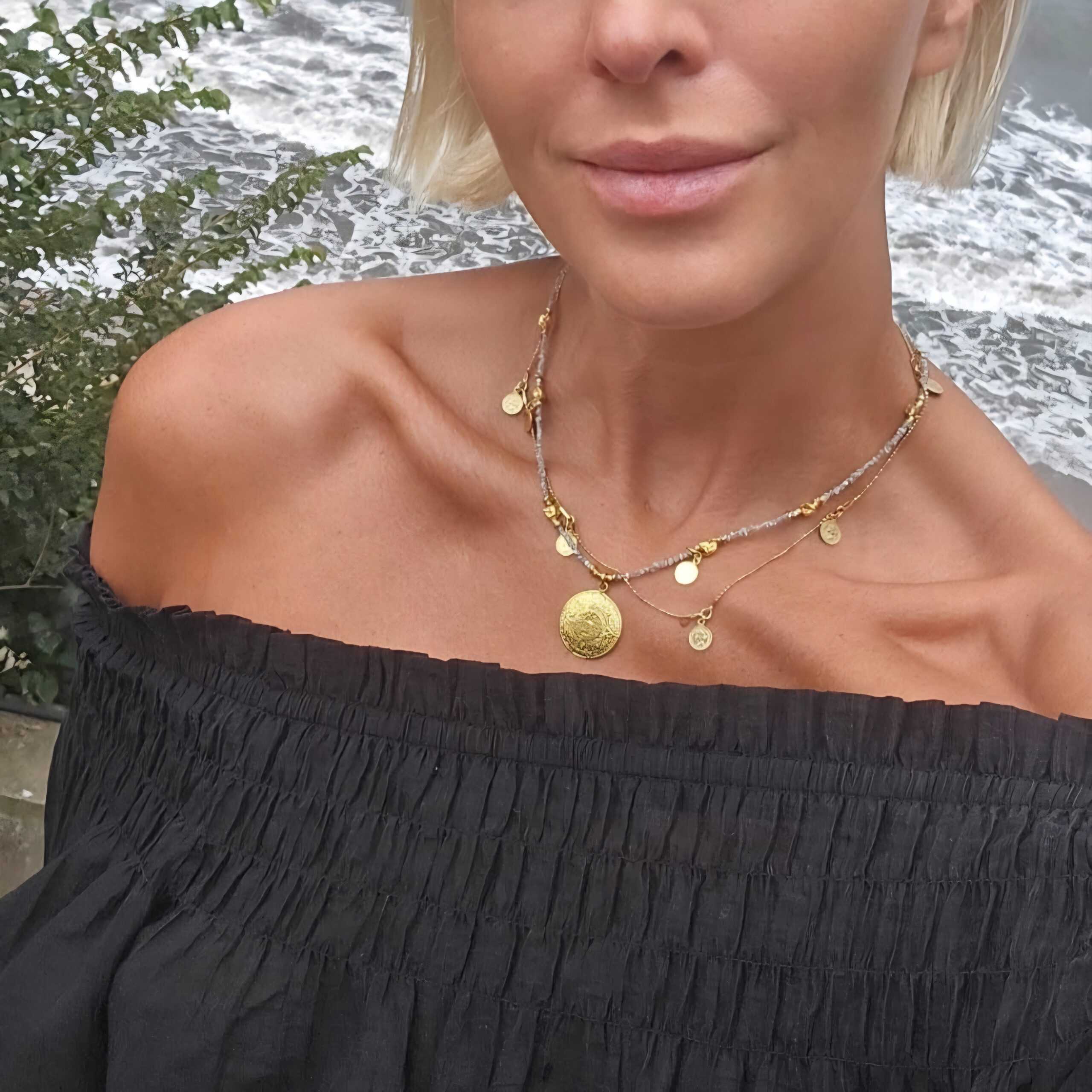 Naszyjnik z szarego surowego diamentu - obrazek 3