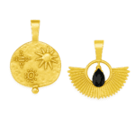 Zestaw Zawieszki rysunek słońca i czarny turmalin